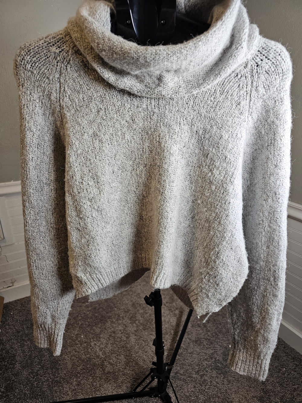 Sincerely Jules Light Gray Cowl Neck Sweater